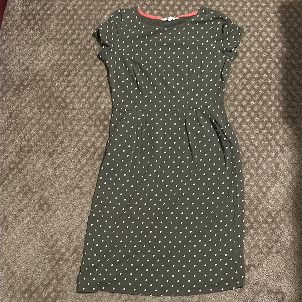 Boden Sage Green Midi Dress with Cap Sleeves - 8 long